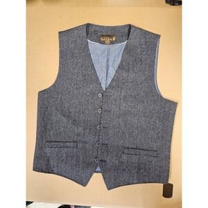 Pronto Uomo BLUE Vest Gray  5‎ Button Men's L